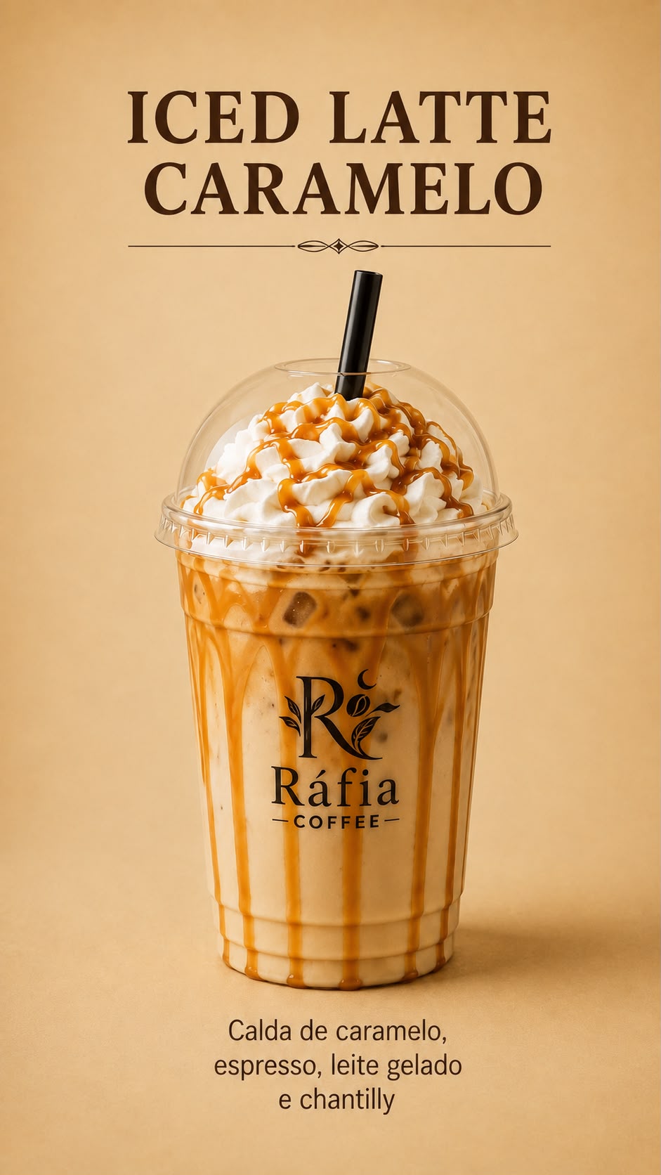 Iced latte caramelo Ráfia